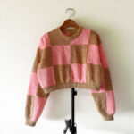 Pink & Brown Checkered Sweater