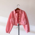 Knitted Pink Cropped Jacket